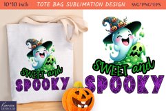 Cute Little Ghost| Funny Halloween Quotes Tote Bag Design Product Image 1