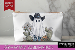 Cute Ghost Cosmetic Bag - Spooky Halloween Makeup Bag PNG Product Image 1