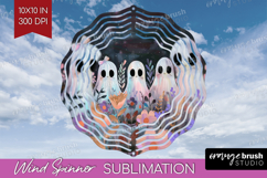 Cute Ghost Wind Spinner Sublimation PNG - Spooky Halloween Product Image 1