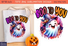Cute Little Ghost| Funny Halloween Quotes Tote Bag Design Product Image 1