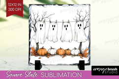 Cute Ghost Slate PNG - Spooky Halloween Square Slate Product Image 1