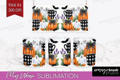 Cute Ghost Mug Wrap - Spooky Halloween Mug PNG Sublimation Product Image 1
