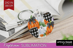 Cute Ghost Keychain PNG - Spooky Halloween Keychain Product Image 1