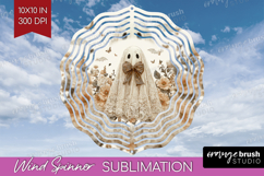 Cute Ghost Wind Spinner Sublimation PNG - Spooky Halloween Product Image 1