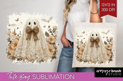Cute Ghost Tote Bag - Spooky Halloween Tote Bag PNG Product Image 1