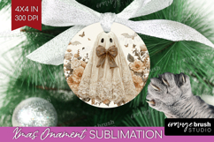 Cute Ghost Ornament PNG - Spooky Halloween PNG Sublimation Product Image 1