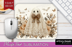 Cute Ghost Mouse Pad Sublimation - Spooky Halloween Mousepad Product Image 1