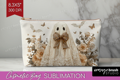 Cute Ghost Cosmetic Bag - Spooky Halloween Makeup Bag PNG Product Image 1