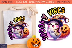 Cute Little Ghost| Funny Halloween Quotes Tote Bag Design Product Image 1