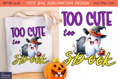 Cute Little Ghost| Funny Halloween Quotes Tote Bag Design Product Image 1