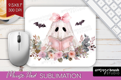 Cute Ghost Mouse Pad Sublimation - Spooky Halloween Mousepad Product Image 1