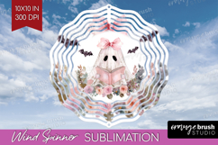 Cute Ghost Wind Spinner Sublimation PNG - Spooky Halloween Product Image 1