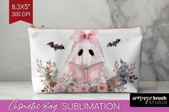Cute Ghost Cosmetic Bag - Spooky Halloween Makeup Bag PNG Product Image 1