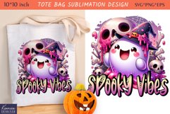 Cute Little Ghost| Funny Halloween Quotes Tote Bag Design Product Image 1
