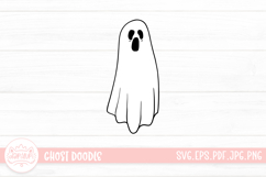 Ghost Lineart. Creepy Halloween Character SVG Product Image 1