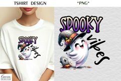 Cartoon Halloween Ghost|Funny Halloween Quotes T Shirt Product Image 1