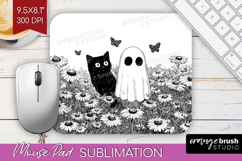 Cute Ghost Mouse Pad Sublimation - Spooky Halloween Mousepad Product Image 1