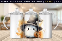 Cute Ghost Sippy Cup Sublimation | 12oz Sippy Tumbler Product Image 1