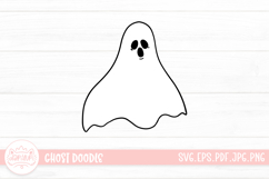 Ghost Lineart. Creepy Halloween Character SVG Product Image 1
