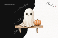 Cozy Halloween Ghost on Shelf | Halloween PNG Product Image 2