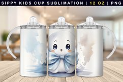 Cute Ghost Sippy Cup Sublimation | 12oz Sippy Tumbler Product Image 1