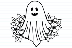 Ghost Svg Bundle, Floral Ghost Svg, Spooky with flowers Svg Product Image 2