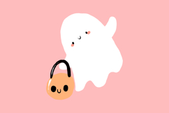 Halloween Clipart Ghost Pumpkin Hand Drawn PNG Product Image 4