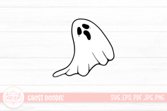 Ghost Lineart. Creepy Halloween Character SVG Product Image 1