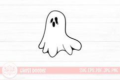 Ghost Lineart. Creepy Halloween Character SVG Product Image 1