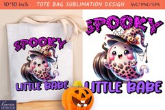 Cute Little Ghost| Funny Halloween Quotes Tote Bag Design Product Image 1