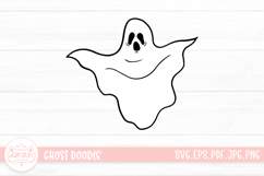 Ghost Lineart. Creepy Halloween Character SVG Product Image 1