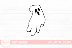 Ghost Lineart. Creepy Halloween Character SVG Product Image 1