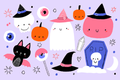 Cute Halloween Clipart, Kawaii Ghost, Pumpkin Product Image 1