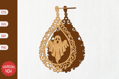 Ghost and Bat Earring SVG Product Image 1