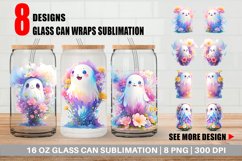 Ghost and Flower Glass Can Wraps Product Image 1