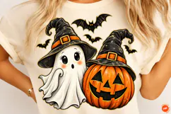 Ghost and Pumpkin PNG, Halloween Png, fall png, Pumpkin PNG Product Image 1