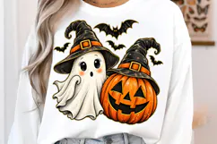 Ghost and Pumpkin PNG, Halloween Png, fall png, Pumpkin PNG Product Image 2