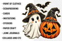 Ghost and Pumpkin PNG, Halloween Png, fall png, Pumpkin PNG Product Image 3