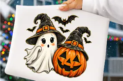 Ghost and Pumpkin PNG, Halloween Png, fall png, Pumpkin PNG Product Image 4