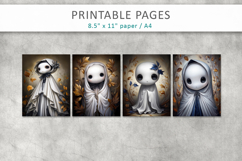 cute ghost illustrations, Halloween papers Product Image 2