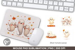 Mouse Pad Watercolor Ghost Autumn Leaves Product Image 1