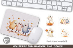 Mouse Pad Watercolor Ghost Autumn Leaves Product Image 1