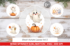 Wind Spinner Watercolor Ghost Autumn Leaves Product Image 1