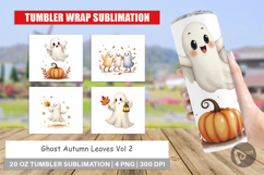 Tumbler Watercolor Ghost Autumn Leaves Product Image 1