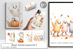Digital Paper Watercolor Ghost Autumn Leaves Product Image 1