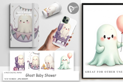 Digital Paper Ghost Baby Shower Product Image 1