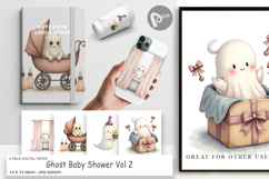 Digital Paper Ghost Baby Shower Product Image 1
