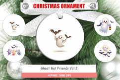 Ornament Watercolor Ghost Bat Friends Product Image 1