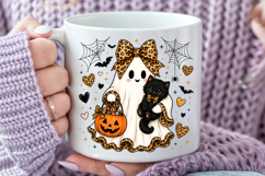 Ghost Black Cat Sublimation PNG Product Image 4