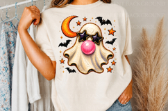 Ghost Blowing Bubble Gum Png, Brushstroke Halloween PNG Product Image 3